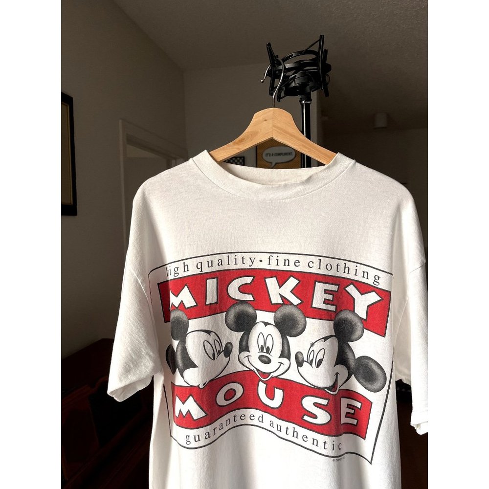 DISNEY MICKEY MOUSE VINTAGE WHITE RED T SHIRT SIZE L-XL HYPE STREETWEAR 90S Y2K